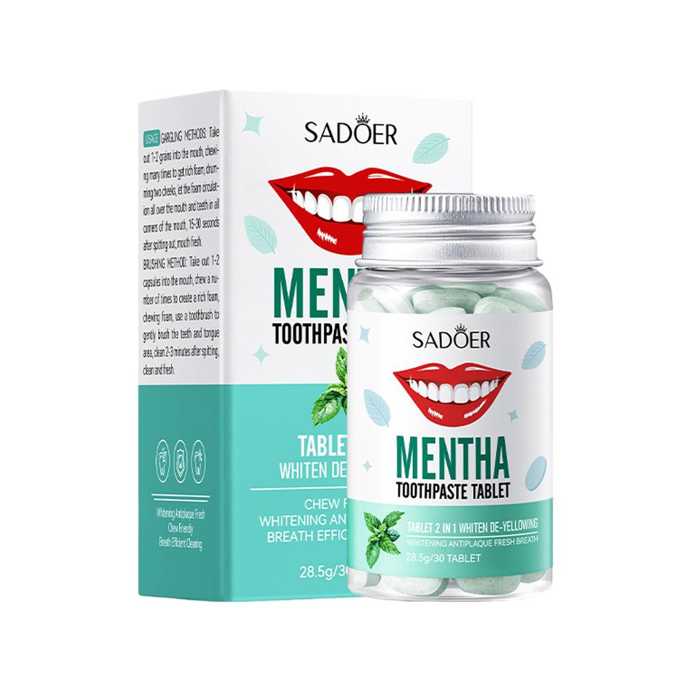 Teeth Whitening Levels - Mint Solid Toothpaste Tablets Mint Flavors